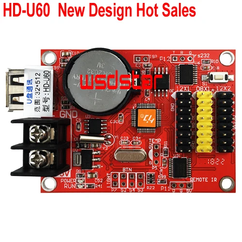 

HD U60 HD-U60 1*HUB08 2*HUB12 512*32 USB LED control card Single & Dual Color LED control card a40s/U60 10pcs/lot