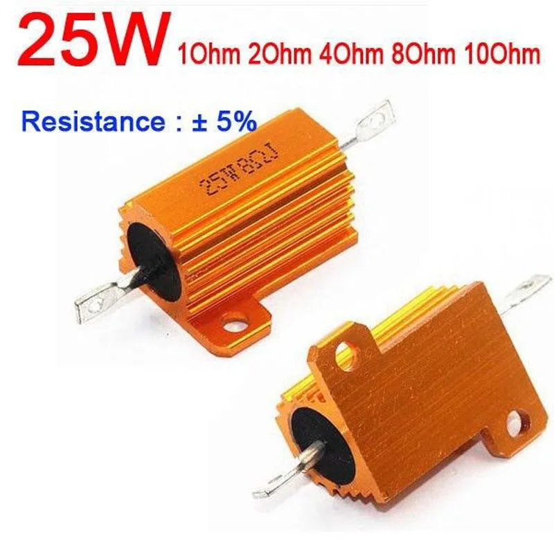 8ohm 25W Watt Power Metal resistor f tube amp test dummy Load 1ohm//2ohm//4 ohm