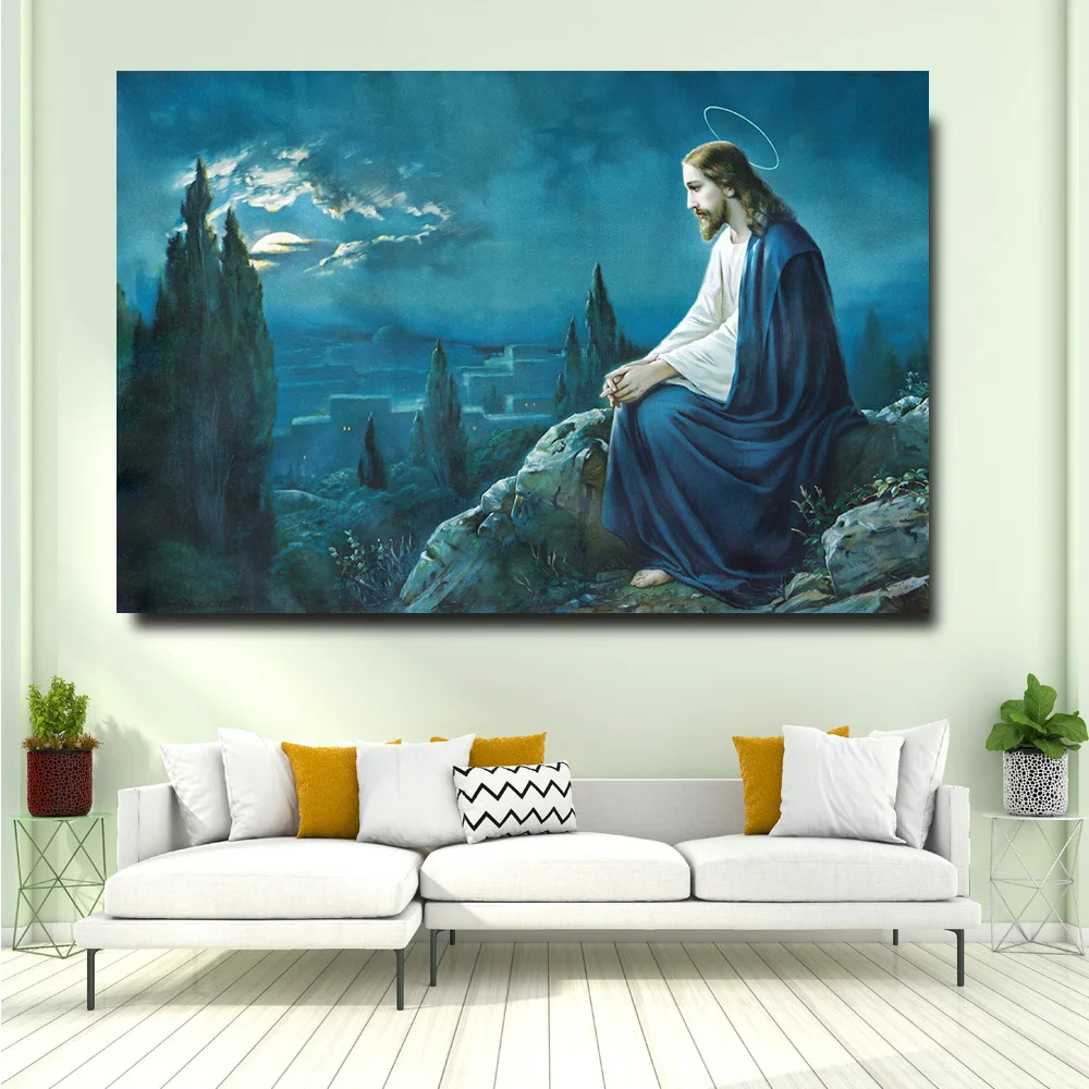 

Embelish 1 Pieces Lord Jesus Chirst Wall Art Pictures For Modern Home Decor Living Room Posters HD Canvas Oil Paintings Artworks