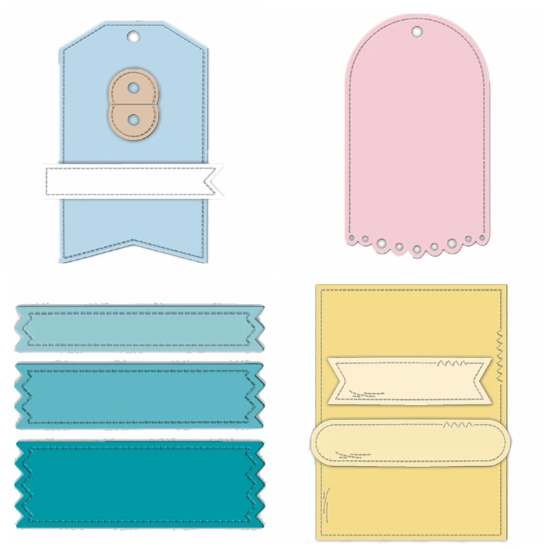 

Banner & Tag & Label Metal Cutting Dies Stencil For Scrapbooking Album Photo Paper Cards Making Crafts New 2019 Dies Decorative