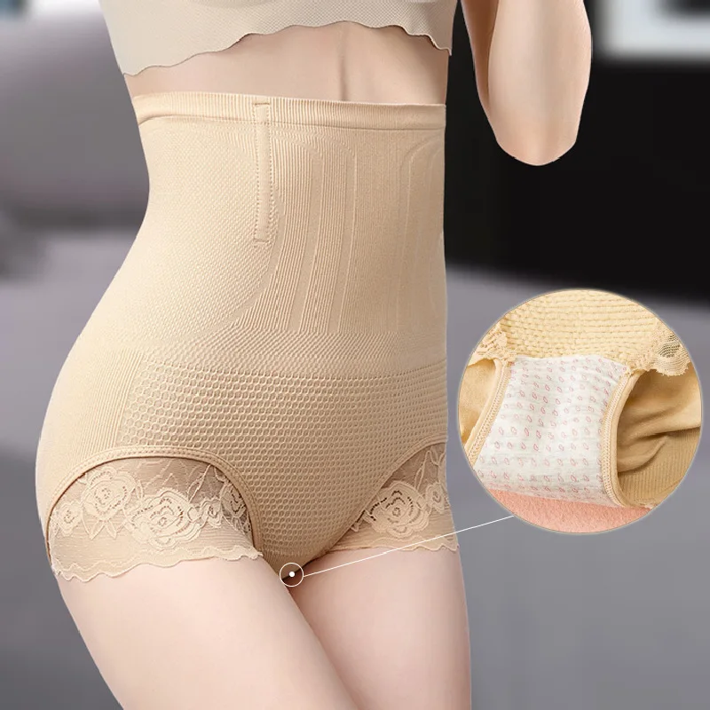 

High Waist Tummy Tuck Waist Shaping Panties Breathable Body Shaper Slimming Tummy Lace Underwear Panty Shapers