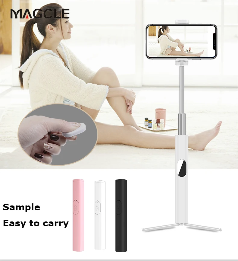 

Magcle Bluetooth Remote Tripod Selfie Stick Portable wirless Extendable Foldable monopod Tripod for IOS android smart phone