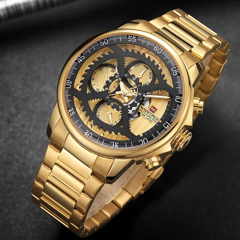 

NAVIFORCE Men's Watch Luminous Titanium Dress Mens Watches Top Brand Luxury Stainless Steel Luxury Quartz Watch Men Waterproof