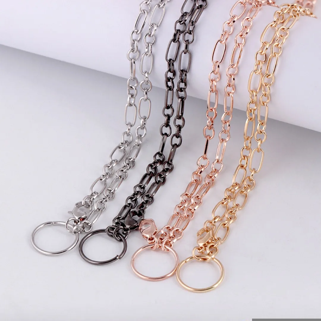 Fashion Men Neckalces Chain Vintage Long DIY Jewelry Silver/Gold Color O Chains Box Chain Necklace 60cm shellhard