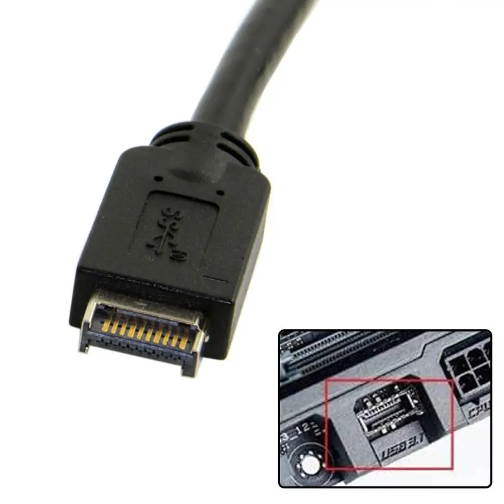 USB 3.1 Front Panel Header to Type-C Female Extension Cable 40cm with Screw