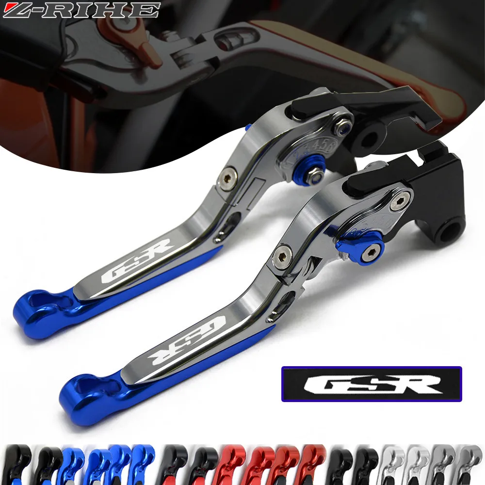 For SUZUKI GSR600 GSR 600 2006-2011 GSR750 GSR 750 2011-2016 Motorycle CNC Folding Extendable Brake Clutch Levers GSR logo