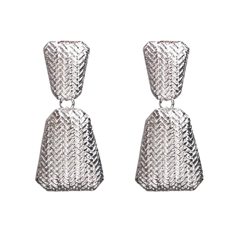 Earrings for Women Gold Color ZA Geometric Statement Earring Big Metal Drop Earing Hanging Fashion Party Jewelry