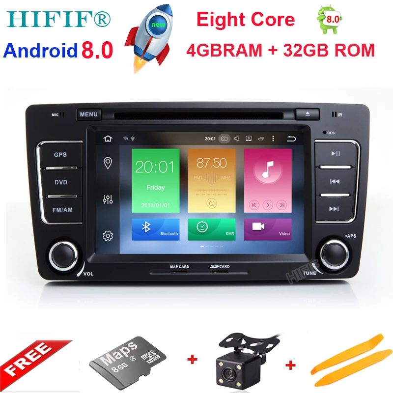 

HIFIF IPS 2 Din Car DVD GPS For Skoda Octavia 2012 2013 A 5 A5 Yeti Fabia Car Android 8.0 8 Core 4GB RAM Stereo Radio Navigation