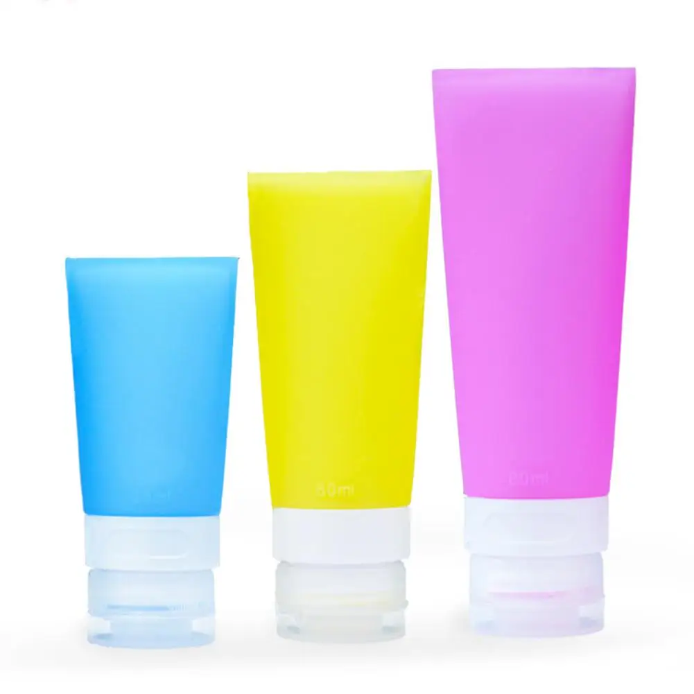 

HOT Empty Silicone Soft Travel Bottle Lotion Shampoo Cosmetic Tube Container Portable Travel Accessory Refillable Bottles
