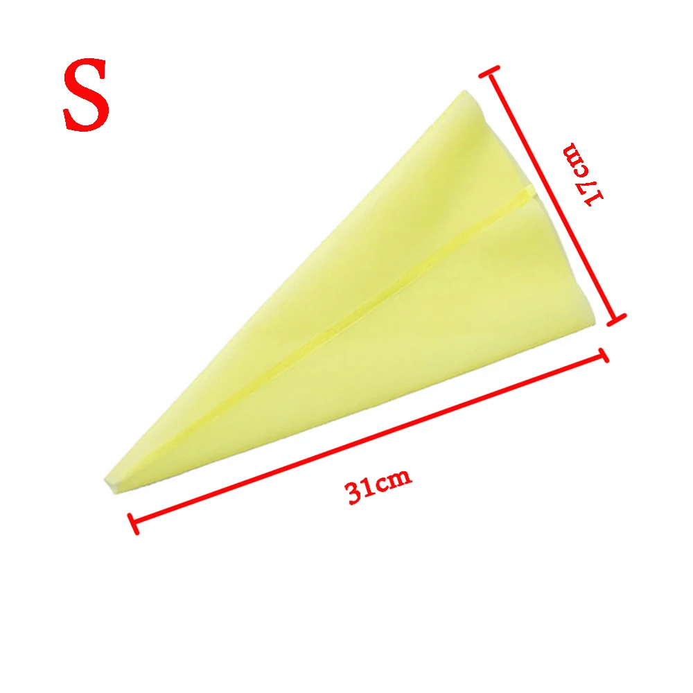1 шт силиконовый трубопровод мешок многоразового использования Обледенение кондитерский мешок для крема торт инструмент для декорирования, сделай сам - Цвет: Yellow S