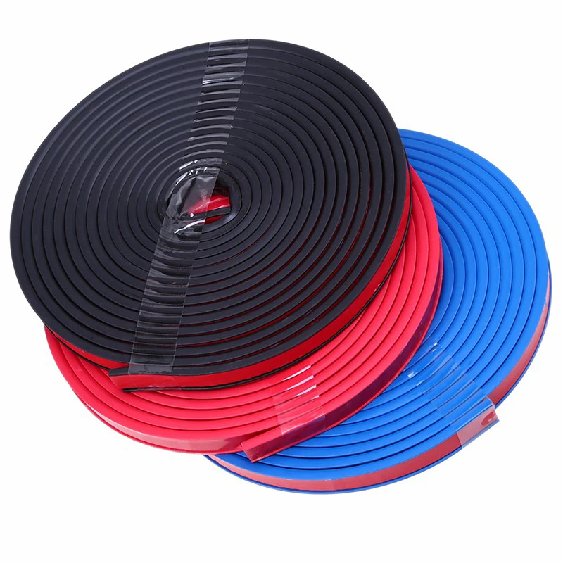 

5M Car Rubber Door Seal Strip Soundproof Flexible Weatherstrip Noise Insulation B-shaped 3 Color Blue/Red/Black Car Styling