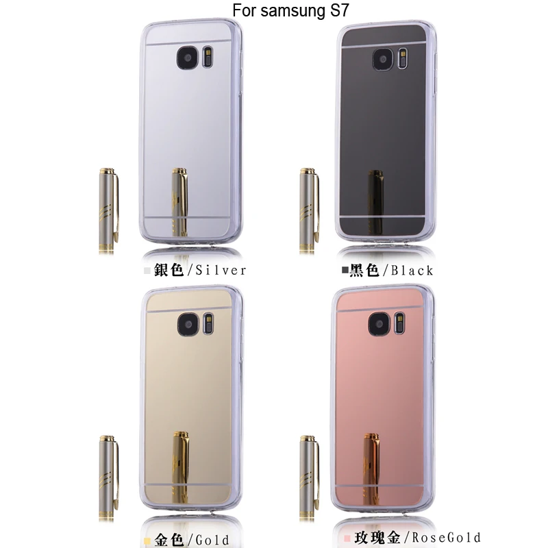 Зеркальный чехол для samsung galaxy S7 мягкая задняя крышка из ТПУ G9300 s сотового телефона