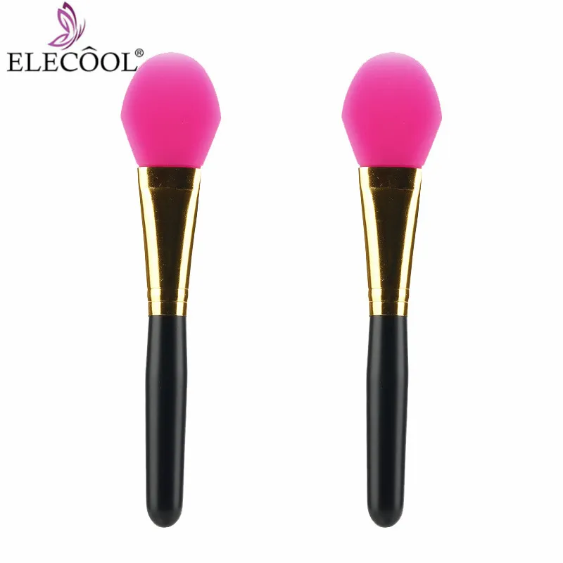 

ELECOOL 2/1pcs Facial Mask Brush Cosmetic Soft Silicone Wood Handle Stirring Brush For Girls Facial Brush Mask Beauty Tool