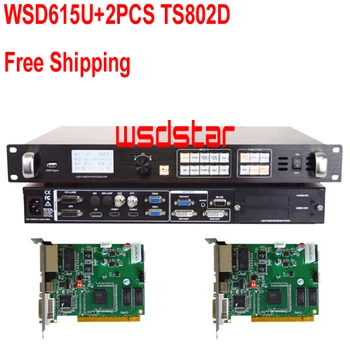 

WSD615U+2PCS TS802D LED Video Processor USB/HDMI/DVI/VGA/CVBS 2304*1152 1920*1200 Support PIP & POP 2018 Hot sales Free Shipping
