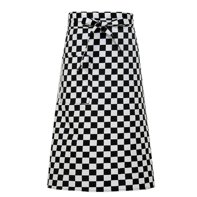 Wholesale price Women's Striped Kitchen Apron Men's Useful Cooking Grid Adjustable Chef Accessories Kitchen Apron new coat chef - Цвет: photo