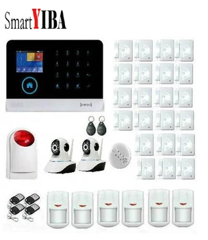 

SmartYIBA App control 3G WCDMA alarm system For Home Security WIFI GPRS Alarm Kits With Network Camera Smoke Sensor SMS Alarmes