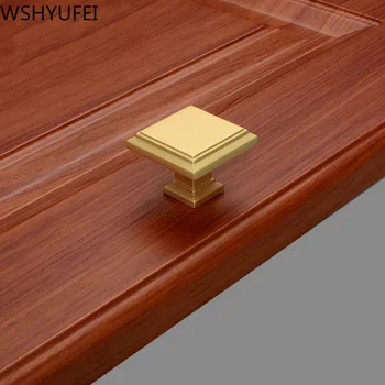 

2pcs/lot high quality black square door modern minimalist wardrobe cabinet drawer single hole Chinese gold light luxury handle