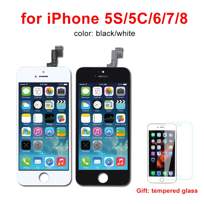 

AAA Quality For iPhone 5C LCD Display Touch Screen Digitizer Assembly Replacment Ecran for iPhone 5C 4S 5S 6 7 8 LCD