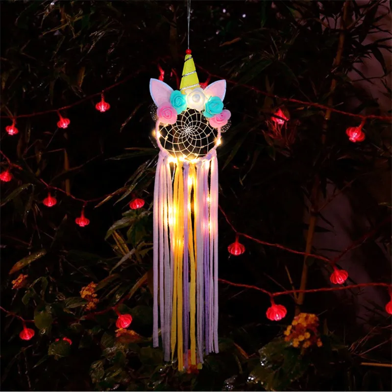 

1pcs Unicorn Dream Catcher Girl Bedroom Wall Accessory for Home Decoration Baby Shower Unicorn Wedding Party Christmas Gift-B