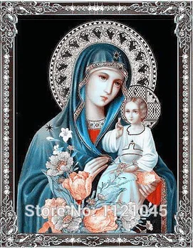 

Virgin and baby prayer diy diamond painting inlaid person paintings kits unique artifials home decor rhinestone embroidery AX289