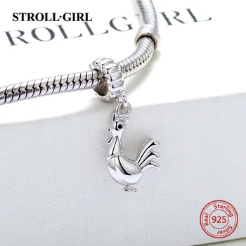 

Fit Original European Bracelets Authentic 925 Sterling Silver Lovely Cock Charms Beads diy Fashion Jewelry making for women gift