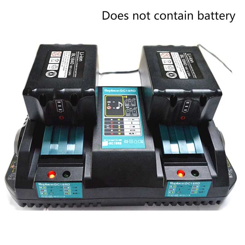 Günstige Doppel Batterie Ladegerät Für Makita 14,4 V 18V BL1830 Bl1430 DC18RC DC18RA EU Stecker