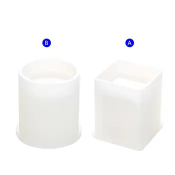 

Square Round Storage Holder Silica Molds Crafts Jewelry Making Charms Silicone Mold Epoxy Resin DIY Pen Container Organizer