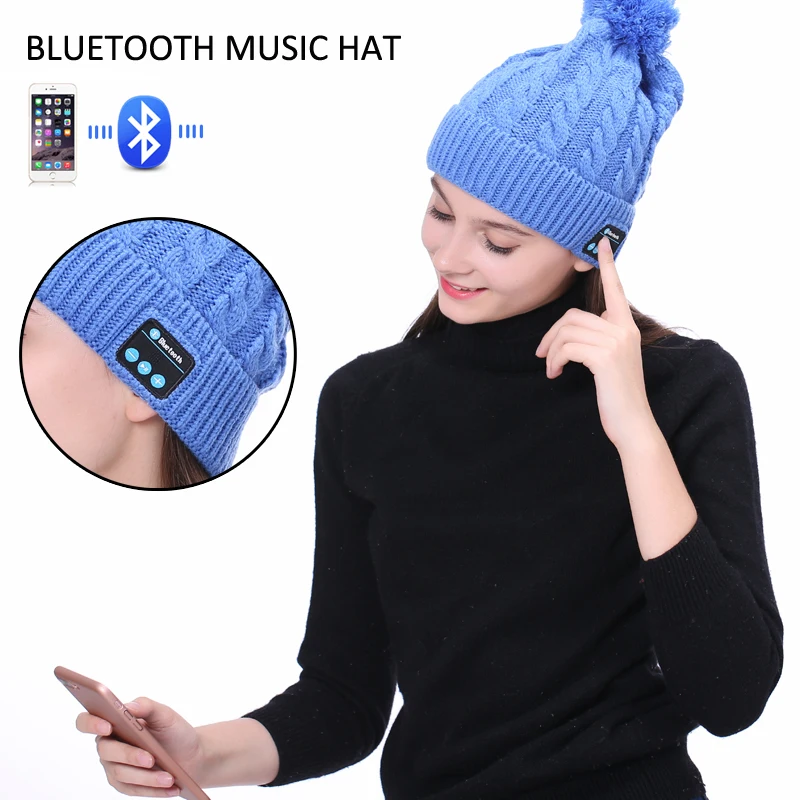 Sports Smart Cap Bluetooth Headset wireless Colorful Music Warm Winter