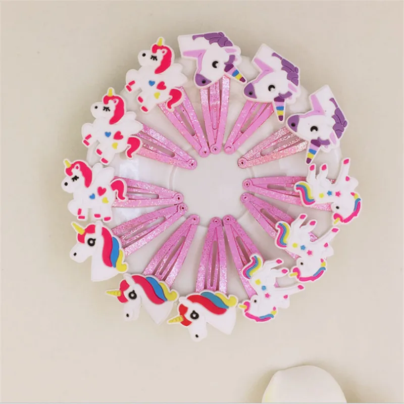

10pcs Unicorn Hairpin for Girl Birthday Party Decorations Kids Unicorn Hair Accessories Unicorn Party Baby Shower Decoration-S