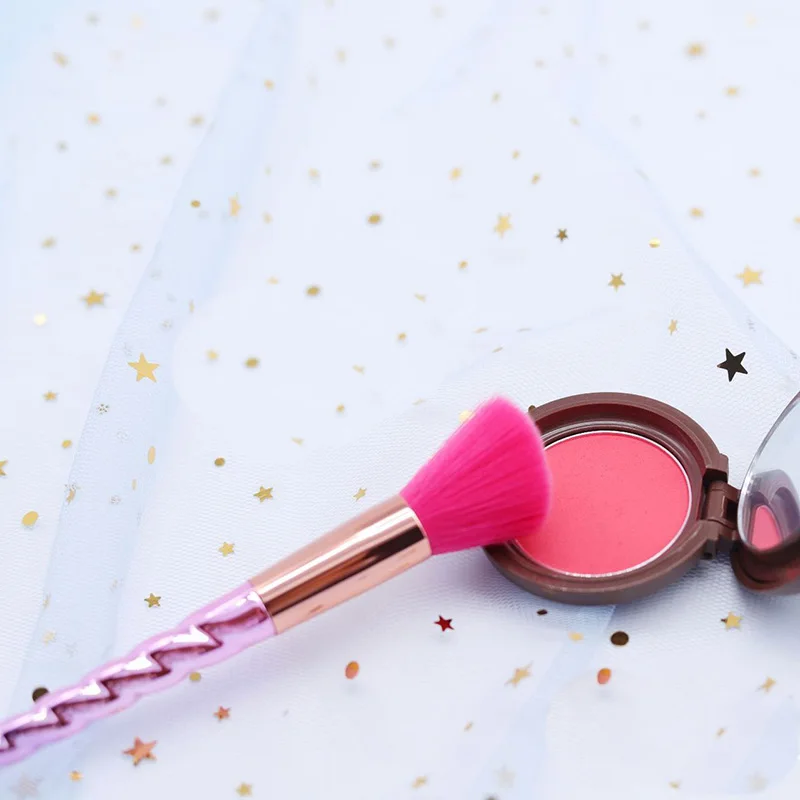 New Fashion 7pcs Lovely Pink Hair Makeup Brushes Set Foundation Blending Power Crease Brush Cosmetic Beauty Make Up Brush Tool