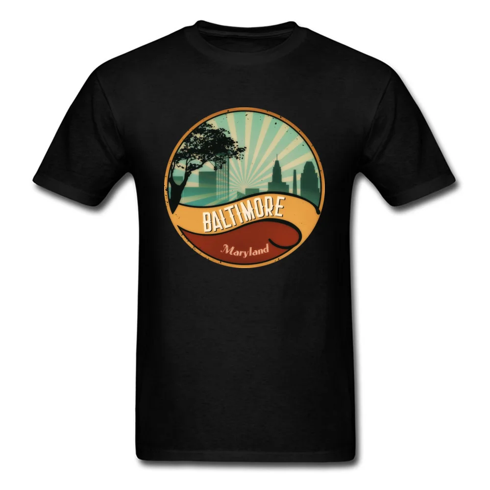 Custom Baltimore Art Deco Design Young T-Shirt Cheap Summer Fall Short Sleeve Crewneck 100% Cotton Tops T Shirt Tops Shirt Baltimore Art Deco Design black