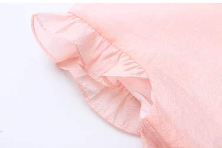 2018 Hot Summer New Design 2 3 4 6 8 9 10Years Thin Sweet Cute Solid Color Short Fly Sleeve Blouse Baby Kids Girls Chiffon Shirt (21)