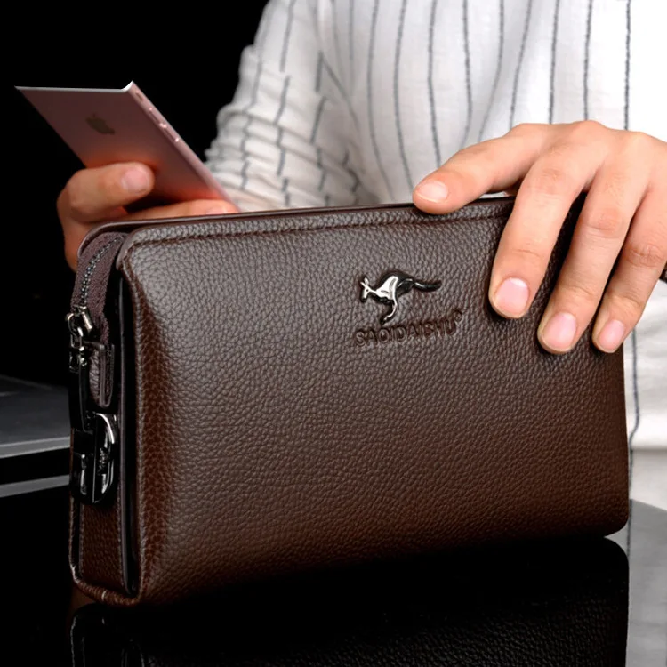 Leather Men Clutch Purse Bag, Mens Business Code Lock Wallet Anti Theft  Clutch Purse Phone Holder Handbag Travel Bag