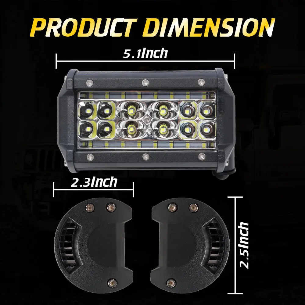 YIRAY 2 шт. 5 дюймов 168 Вт светодиодный рабочий свет бар НАВОДНЕНИЕ " четырехрядный светодиодный Pods внедорожный светодиодный свет бар 12 В для Jeep SUV ATV UTV вездеход Грузовик Лодка