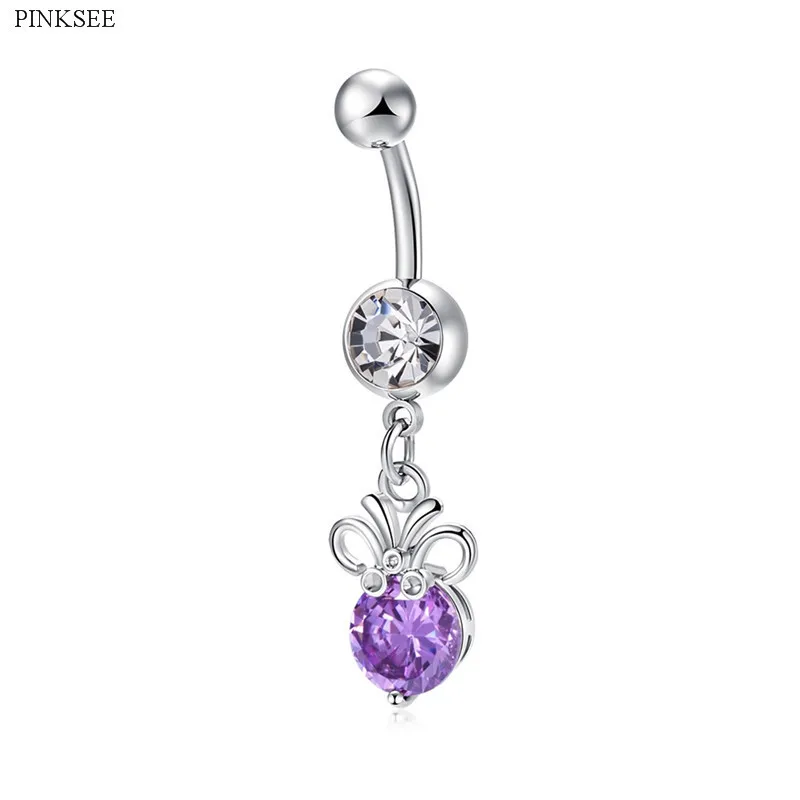 Buy PINKSEE Elegent Simple Style Zircon Sexy Belly Button Ring Women Men Navel