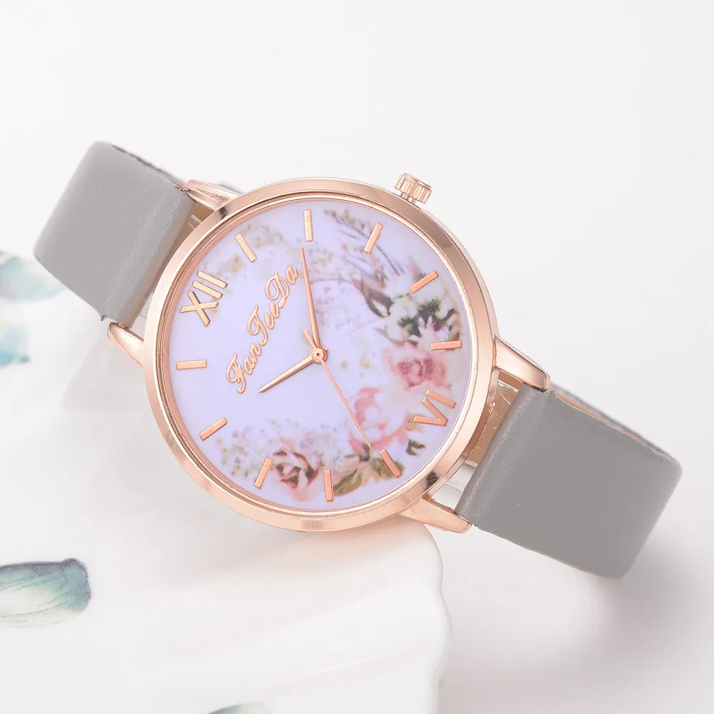 Relojes Para Mujer женские часы с кожаным ремешком, роскошные Брендовые Часы Times, женские часы, креативные часы с цветами, Bayan Kol Saati* A