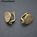 New Design CZ Paved Big size Butterfly Shape metal Earring Hooks Jewelry Findings 20pc Per Lot Gold Color / Rhodium Silver Color