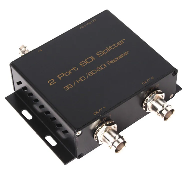 Hot sale 1x2 SDI Splitter 2 Port 3G/HD/SDI repeater support 1080P 100M