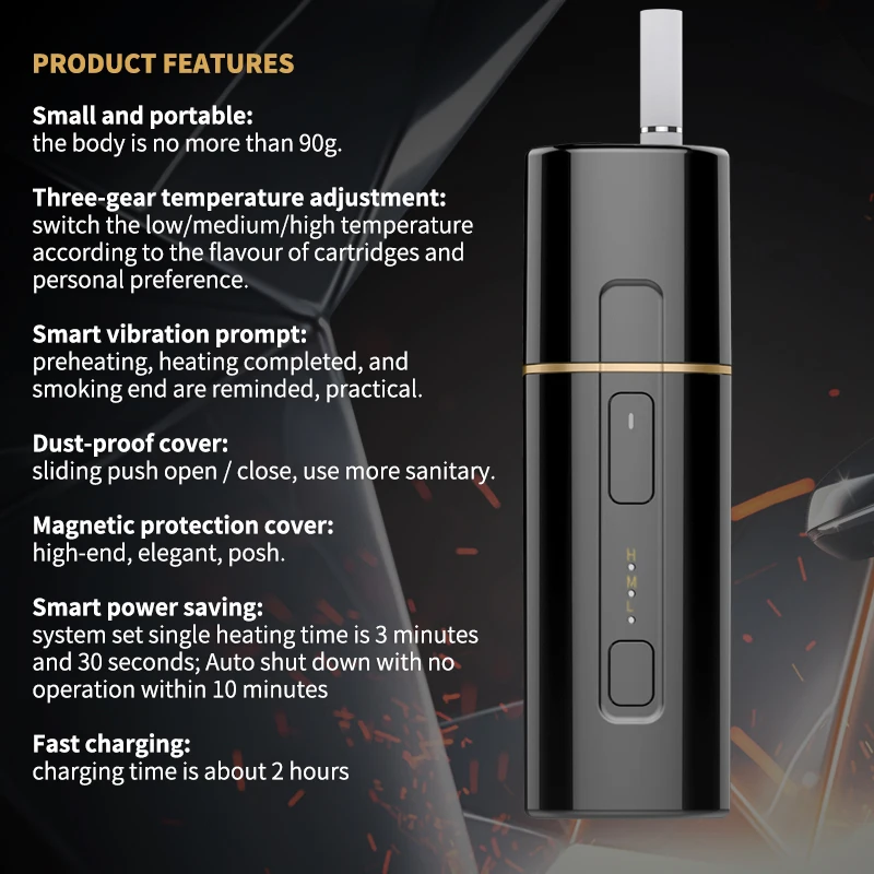  Vape Pluscig B3 Heat Not Burn vaporizer 1300mAh TC heat box kit for iqo sticks Electronic Cigarette