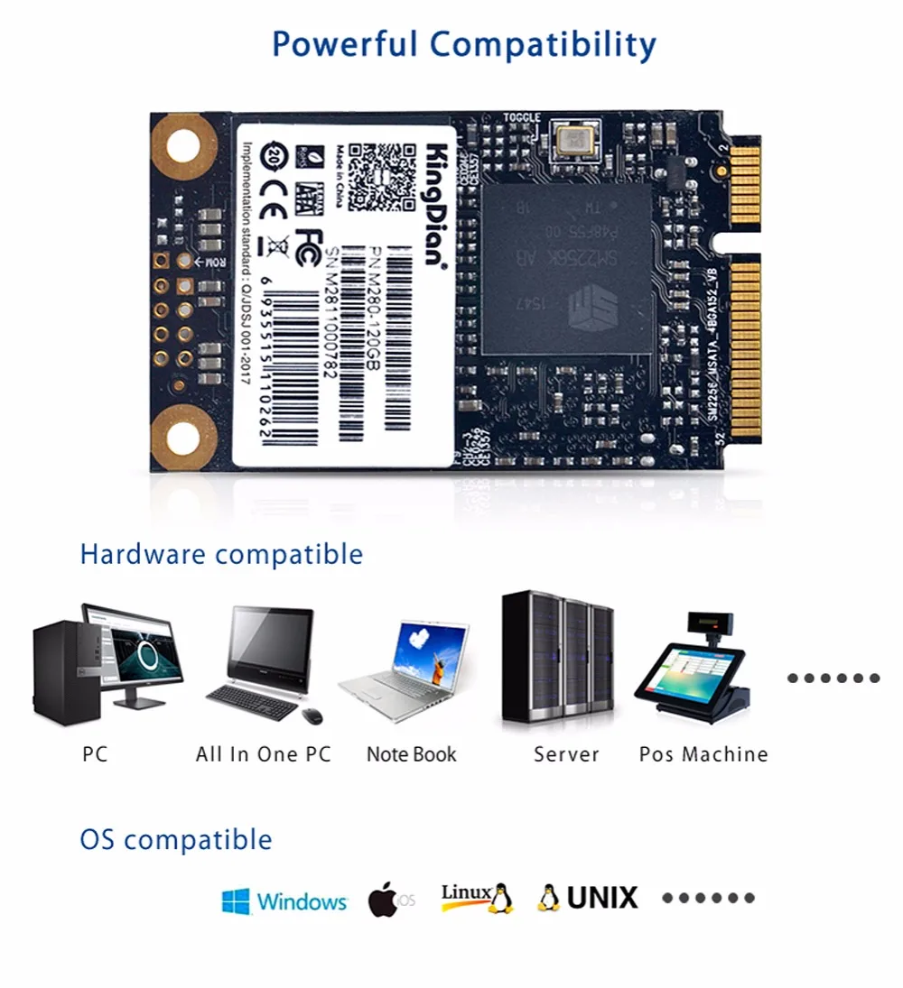 KingDian mSATA SSD 120gb 256GB 512GB Mini SATA SSD 1 ТБ внутренний жесткий диск для компьютера ноутбук для Dell ThinkPad