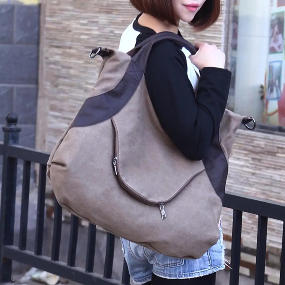 

Vintage Women's Large Capacity Zipper Travel Tote Canvas Crossbody Shoulder Bag