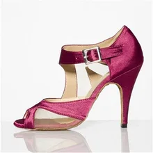 HXYOO/Женская обувь для латинских танцев на каблуке 4,5-10 см, удобная подошва, атласная обувь для латиноамериканских танцев, Обувь для бальных танцев, JYG456