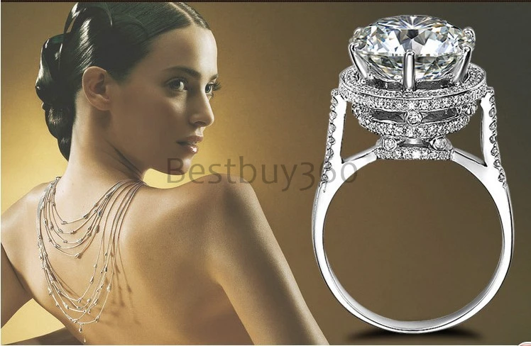 

Vintage big Ring forever Wedding Band for Women 5 Carat Brilliant Cut NSCD Simulated Diamond Engagement ring (BB)