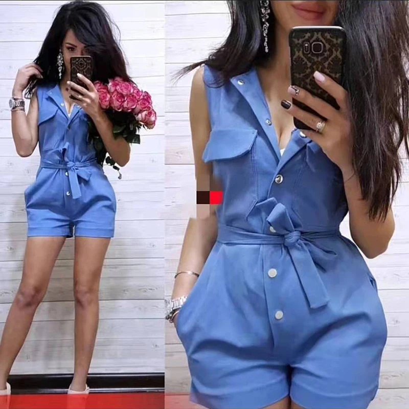 

2019 New Sexy Bodysuit Jumpsuit Women Body Korean Version Of Jumpsuit Female High Waist Hundred Pants Tall Casual Student Tide