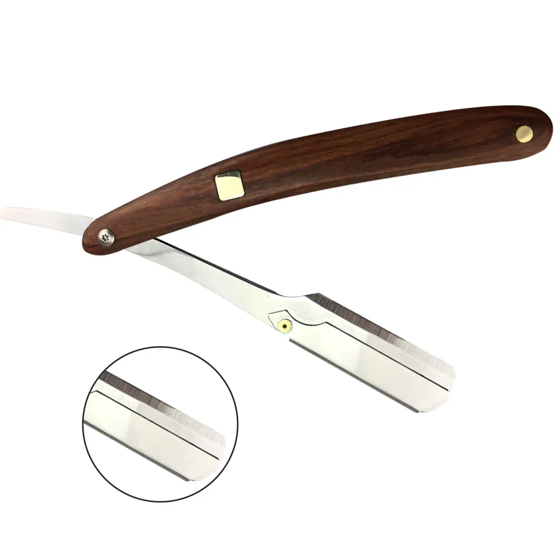 Ручка из плотной древесины бритвенный нож кровь деревянная ручка бритва для бровей нож держатель винтажный бритвенный парикмахерский нож