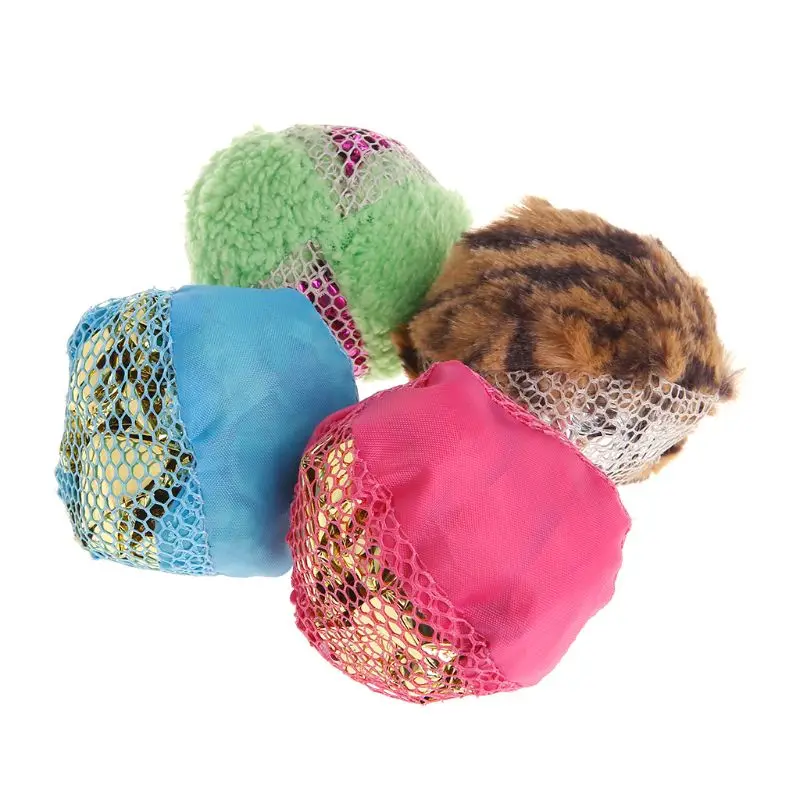 

2 Pcs/Set Tinfoil Ball Pet Toys Cat Kitten Coral Fleece Squeaky Sound Attractive Funny Play Interactive Teaser Dog Puppy Toy Int