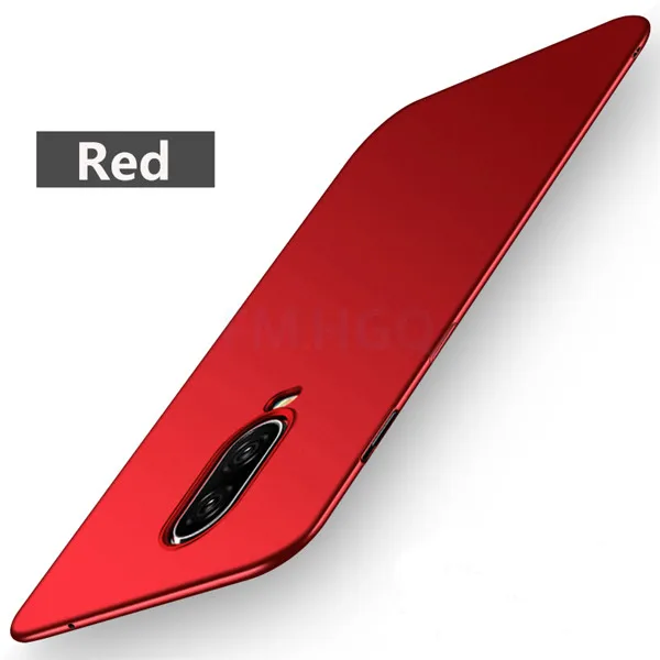 FM. HGQ Роскошный чехол для телефона для Oneplus 6T 6 5T ультра тонкий матовый автомобильный Магнитный чехол-держатель для Oneplus 7 Pro 5T 6T PC чехол - Цвет: Красный