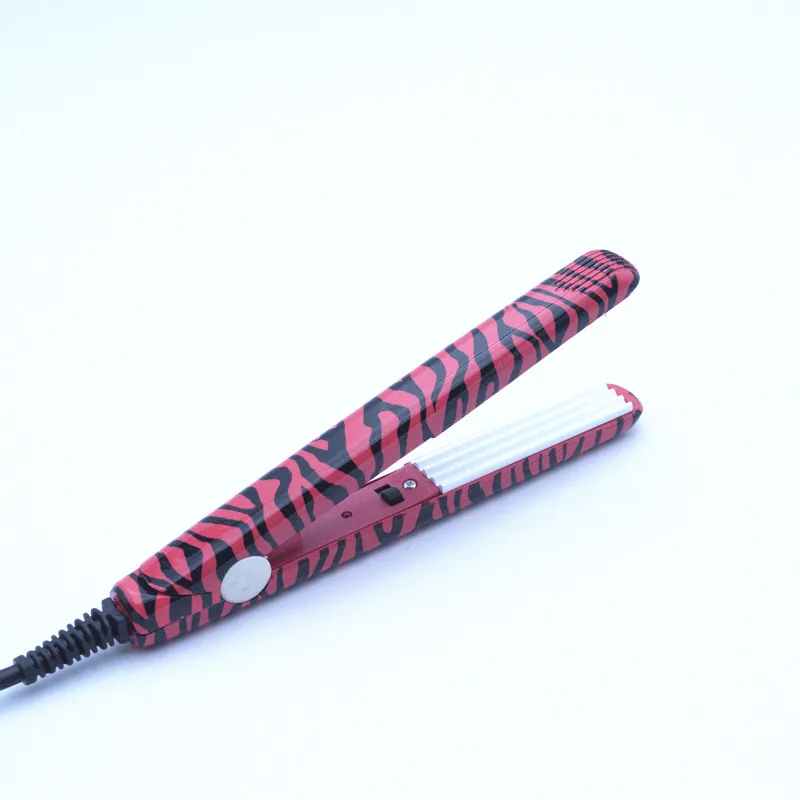 Wenyi, Электронный Профессиональный утюжок для волос, для укладки волос, портативная Керамическая Мини утюжок для выпрямления волос, Утюги, инструменты для укладки - Цвет: red zebra Curly