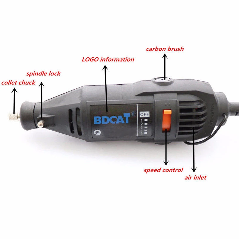 BDCAT 180 Вт электрический Dremel Мини дрель полировальная шлифовальная машина переменная скорость электроинструменты с 186 шт. роторный инструмент Аксессуары