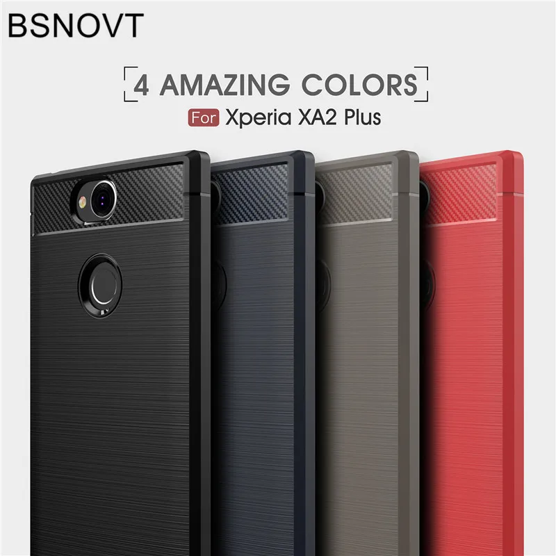 BSNOVT For Sony Xperia XA2 Plus Cover Shockproof Silicone Brushed Phone Bumper Back Case Fundas 6.0&quot |